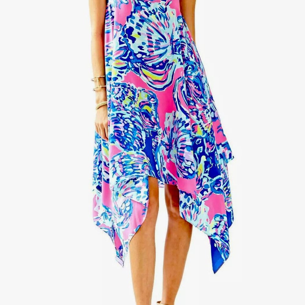 Lilly Pulitzer NWT 🦄 Kimi Silk Dress 🦄 Coastal Retreat Size XXS Holy Grail! - Picture 14 of 15